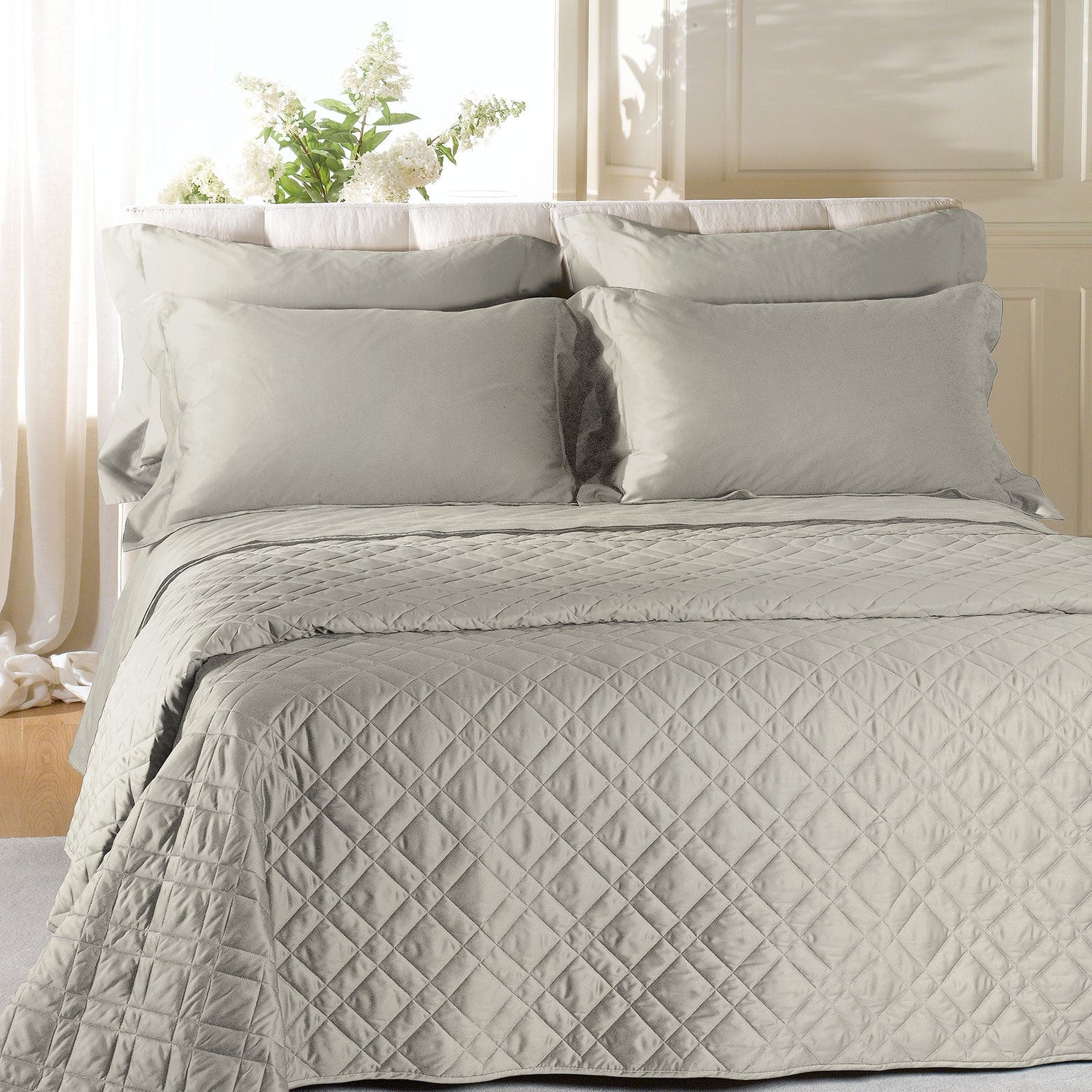 Caleffi Copriletto Matrimoniale Trapuntato in Raso di cotone Vari Colori 80 gr/mq