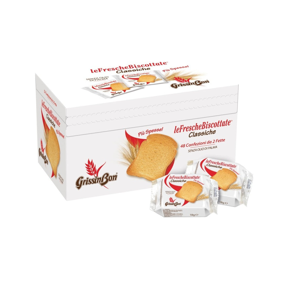 GrissinBon Fette Biscottate Hotel Classiche Monoporzione 48 Confezioni da 2 fette