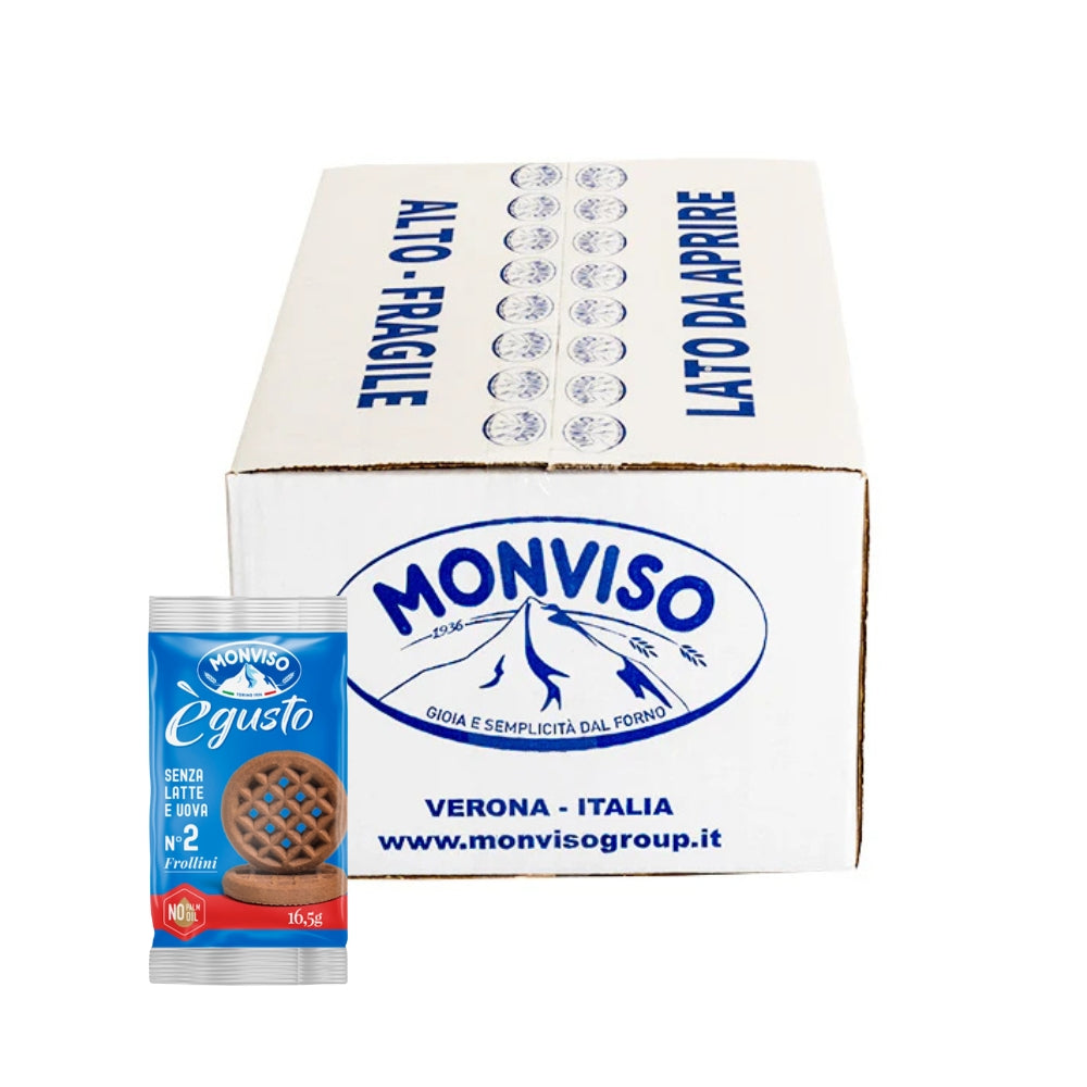 Frollini al cacao Monviso senza latte e uova Box da 150 Monoporzioni
