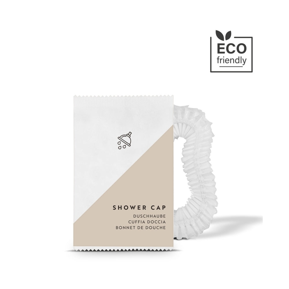 Cuffia Doccia BIO monouso per Hotel e B&B in bustina di carta