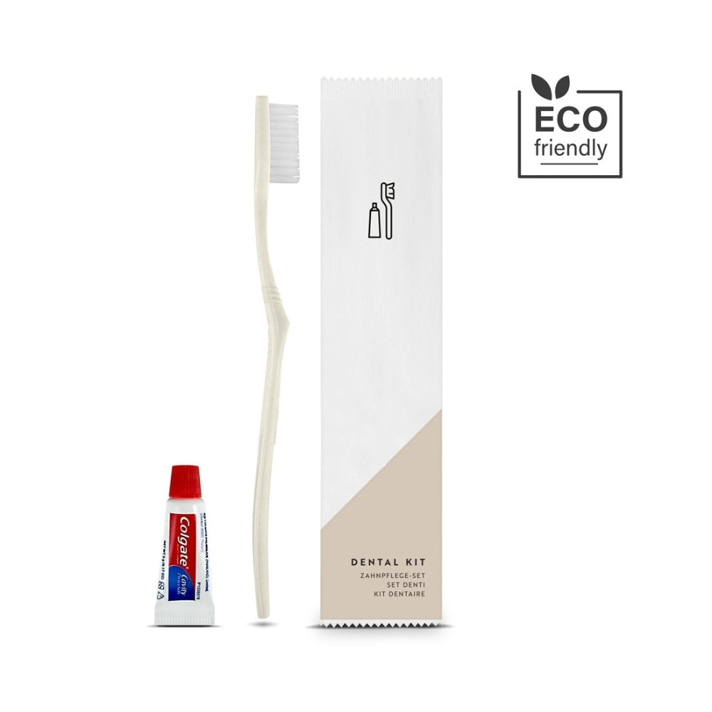 Set Igiene Orale BIO monouso per Hotel e B&B in bustina di carta