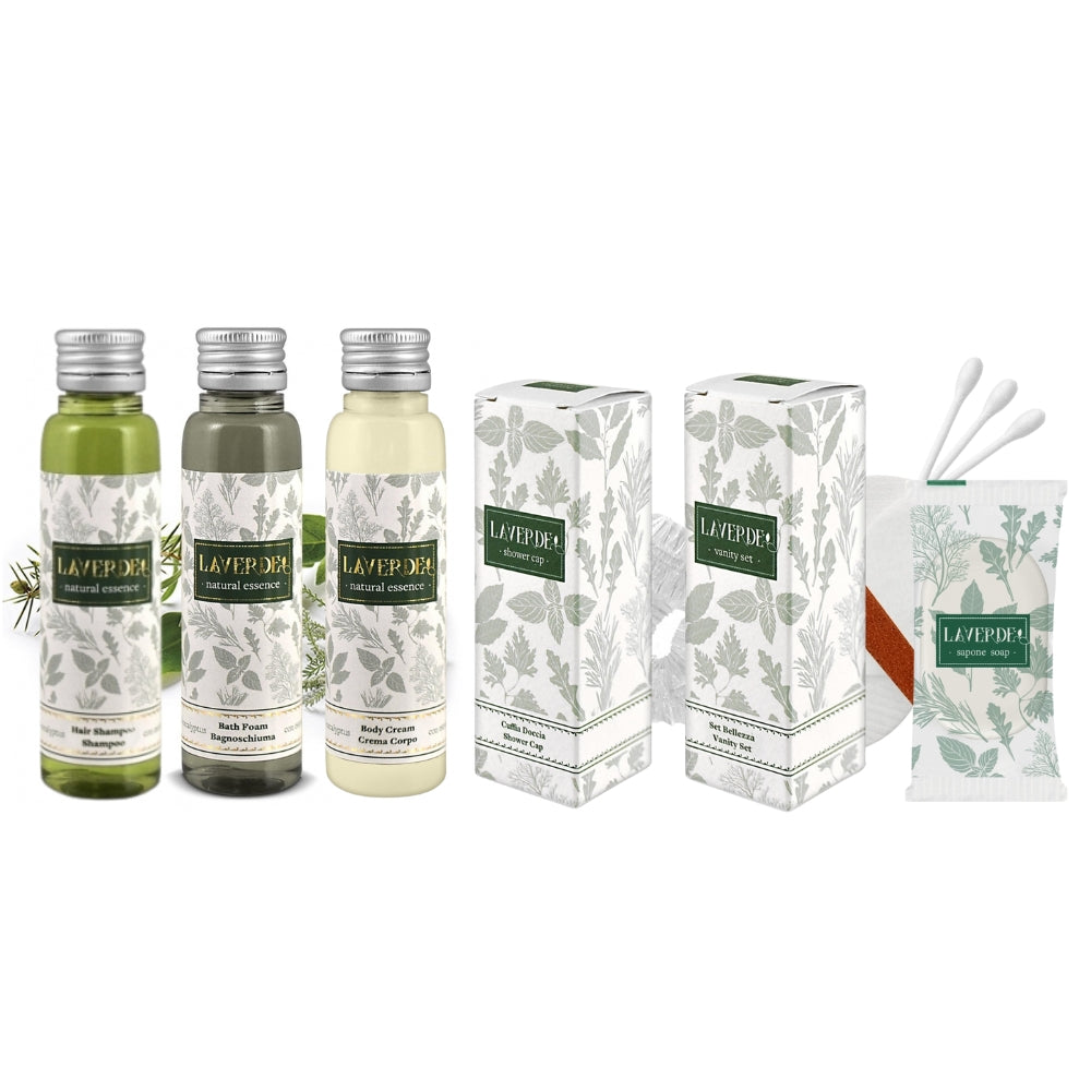 Kit Cortesia Hotel Lusso Laverde Premium con Estratti di Erbe