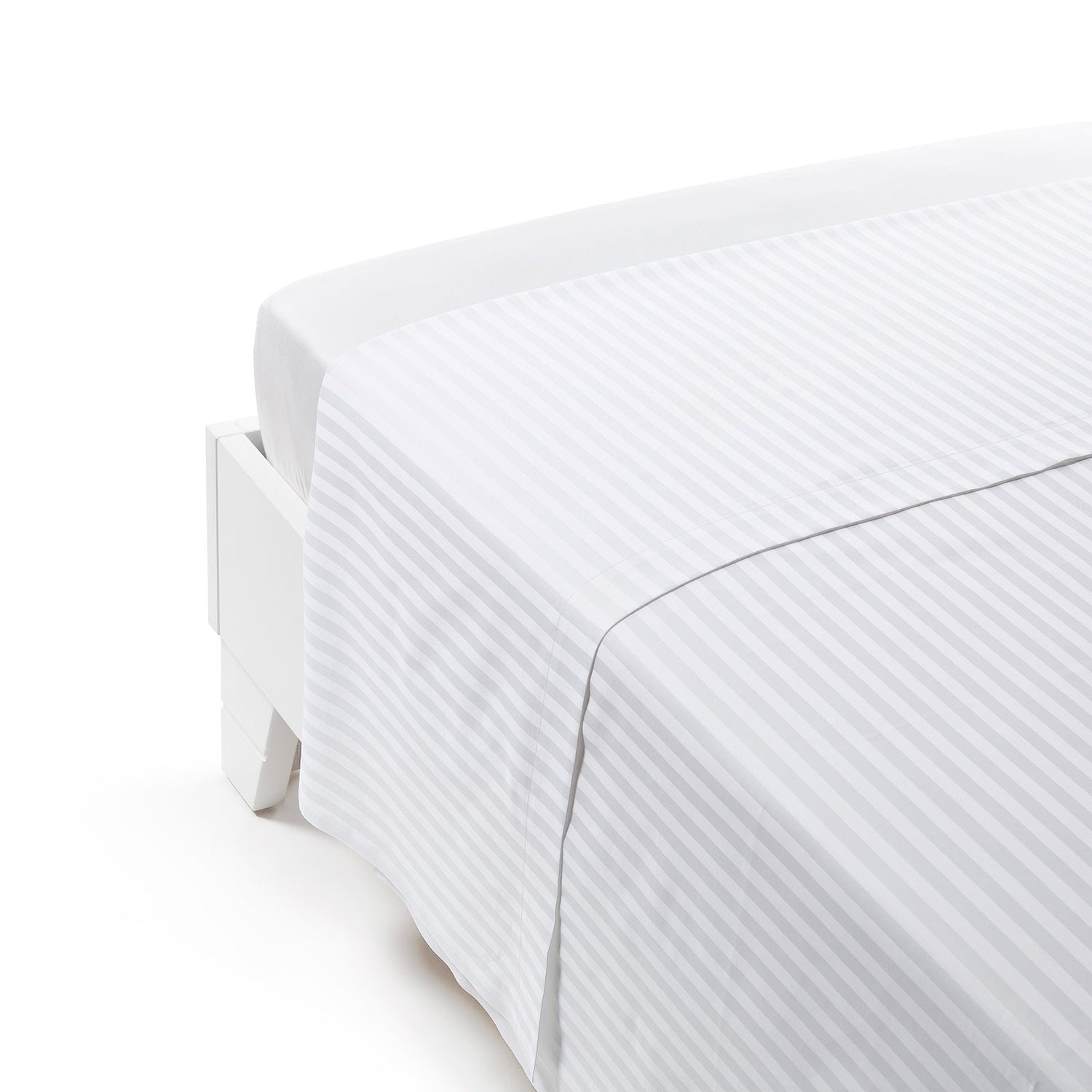 Caleffi Lenzuolo Superiore in Raso di cotone rigato Linea Hotellerie