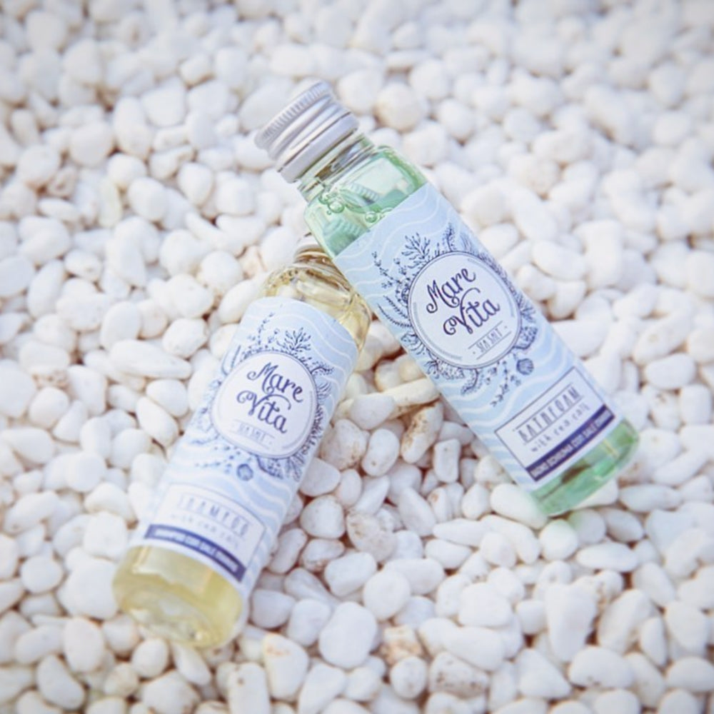 Kit Cortesia Marevita confezionato con sacchettino in organza blu