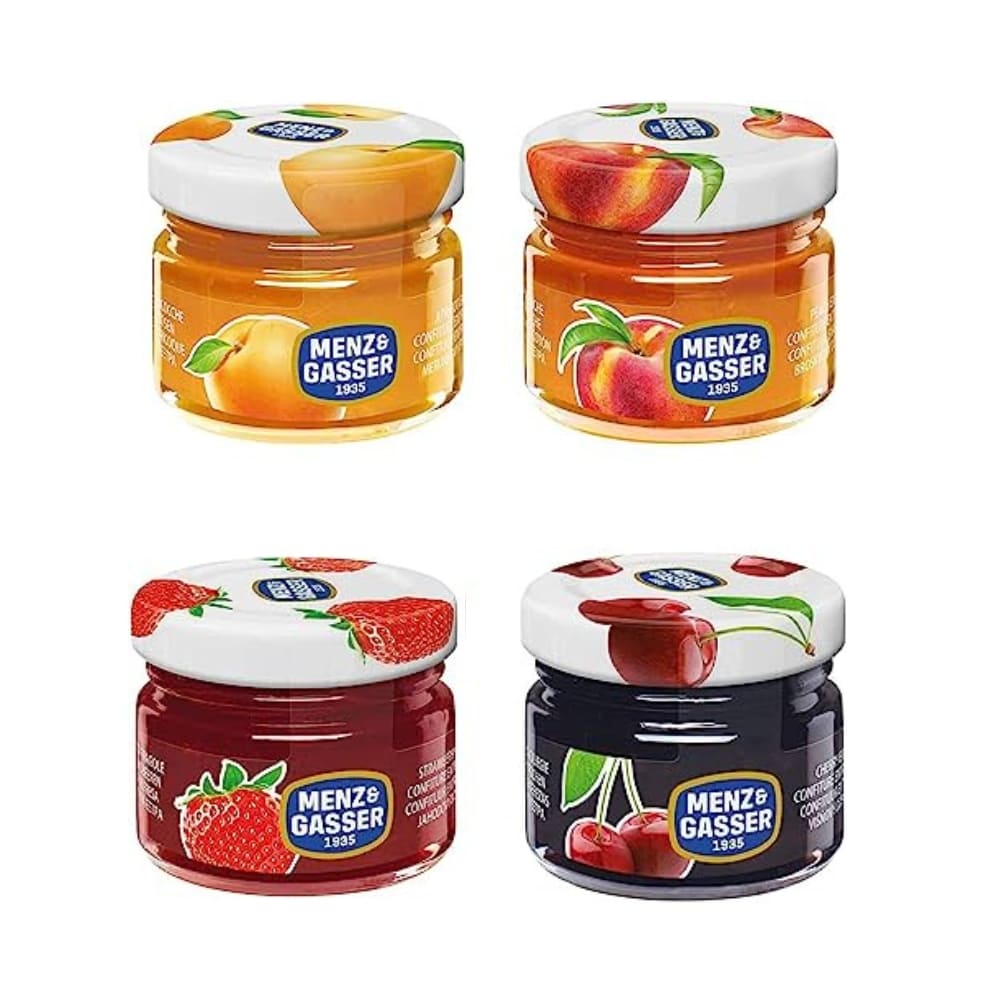 Assortimento 48 Marmellate Monoporzione in Vetro Menz&Gasser 4 Gusti