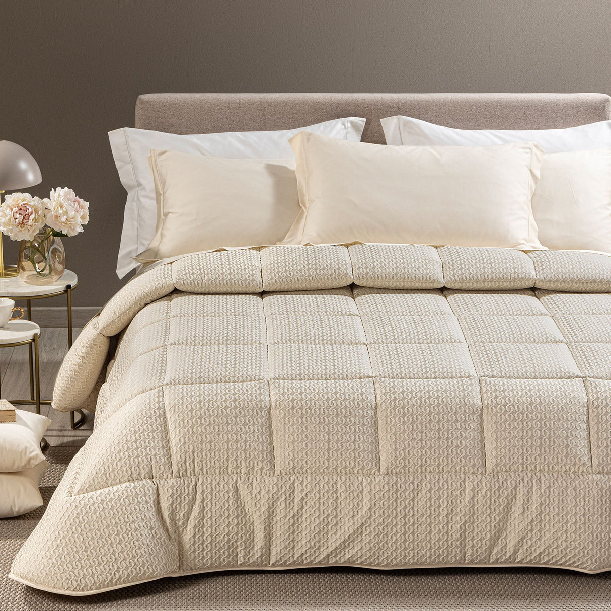 Caleffi Trapunta Invernale Matrimoniale in Raso Jacquard 300 gr/mq