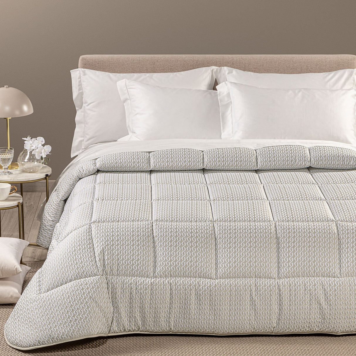 Caleffi Trapunta Invernale Matrimoniale in Raso Jacquard 300 gr/mq