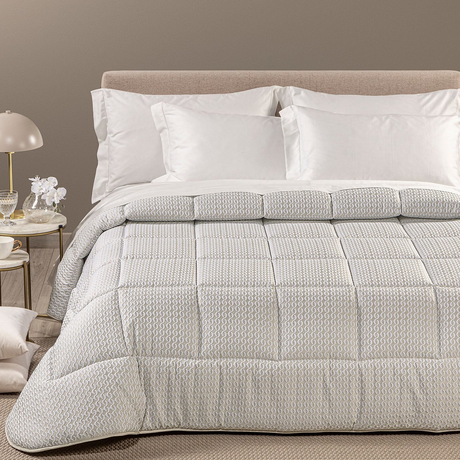 Caleffi Trapunta Invernale Matrimoniale in Raso Jacquard 300 gr/mq