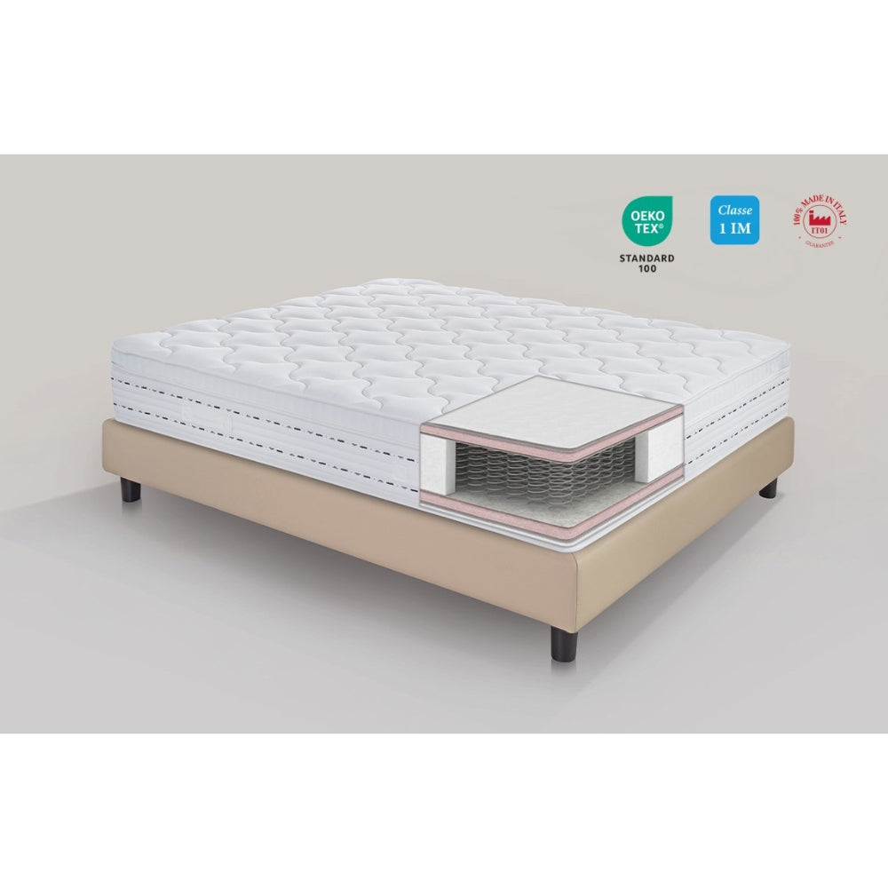 Magniflex Materasso Volterra ignifugo con Molle Bonnell + MagniFoam Made in Italy (H 23 o 25 cm)