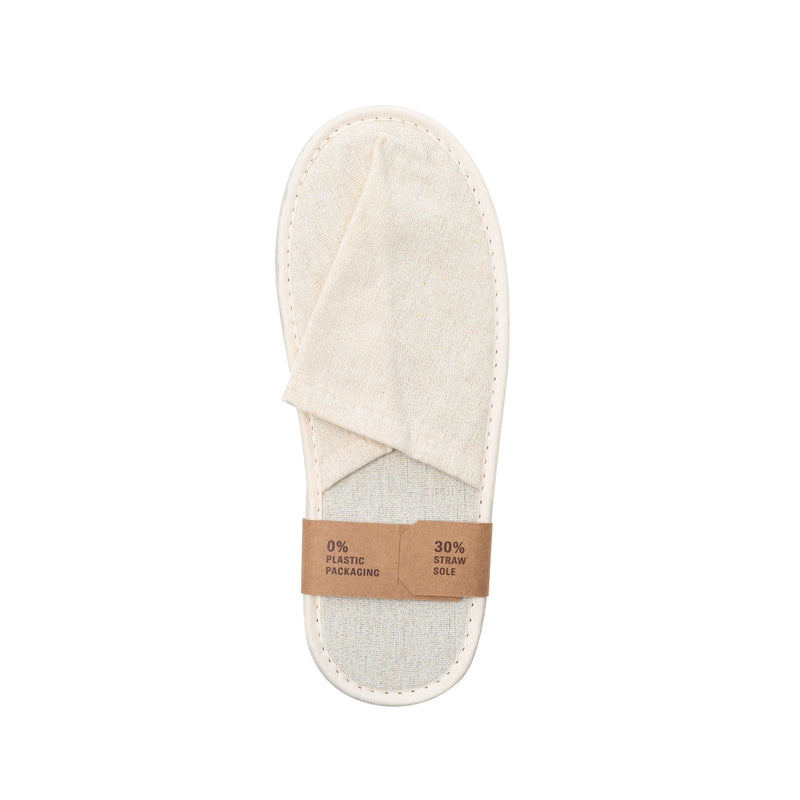 Pantofole in tela di cotone beige