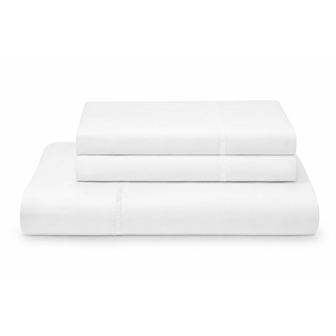 Completo Lenzuola Matrimoniale in percalle di cotone 200 TC Bianco Luxory Hotellerie - Made in Italy