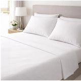 Completo Lenzuola Matrimoniale in percalle di cotone 200 TC Bianco Luxory Hotellerie - Made in Italy