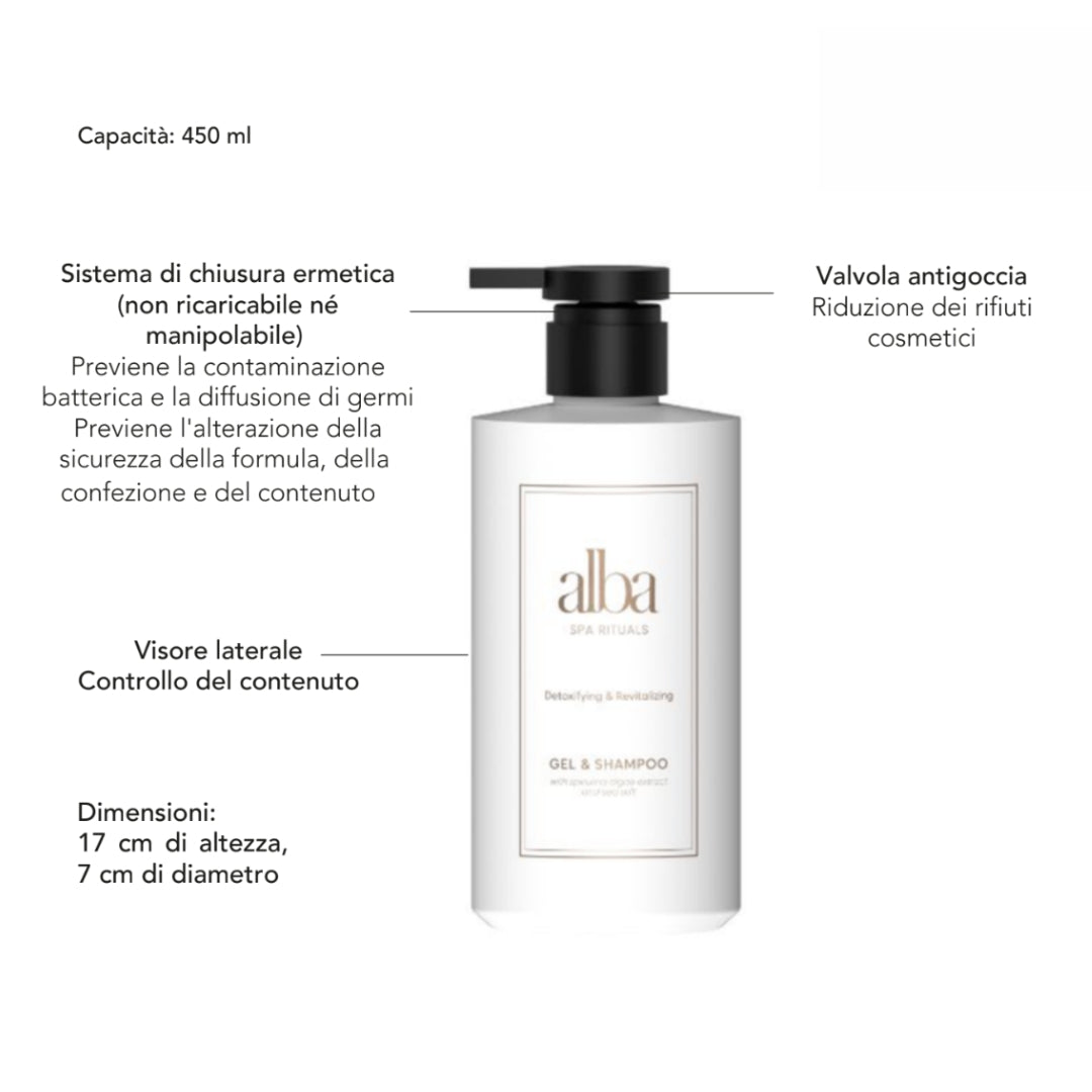 Dispenser monouso Shower Gel Eco-Premium Alba Spa Rituals 450 ml - Hotel, B&B e Luxury Rooms