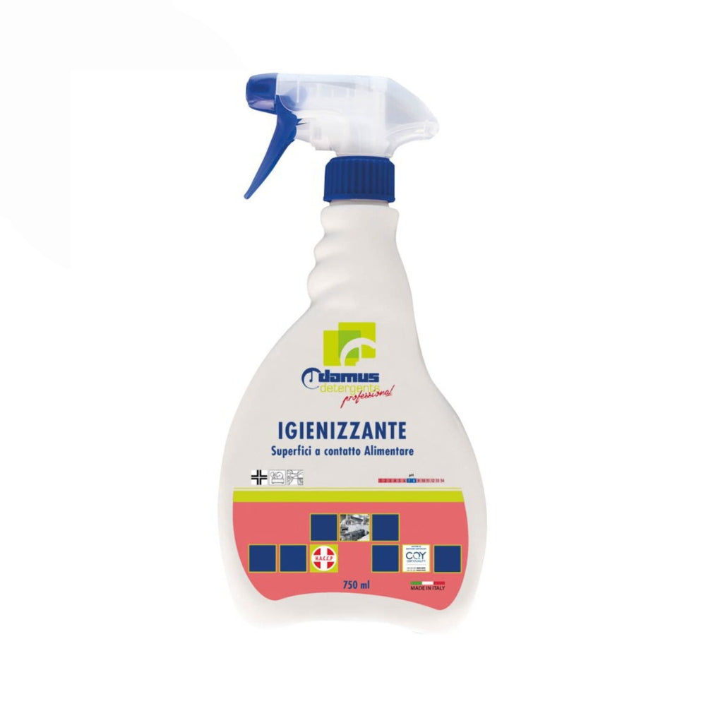 Domus Detergente Igienizzante per superfici a contatto Alimentare Spruzzino 750 ml