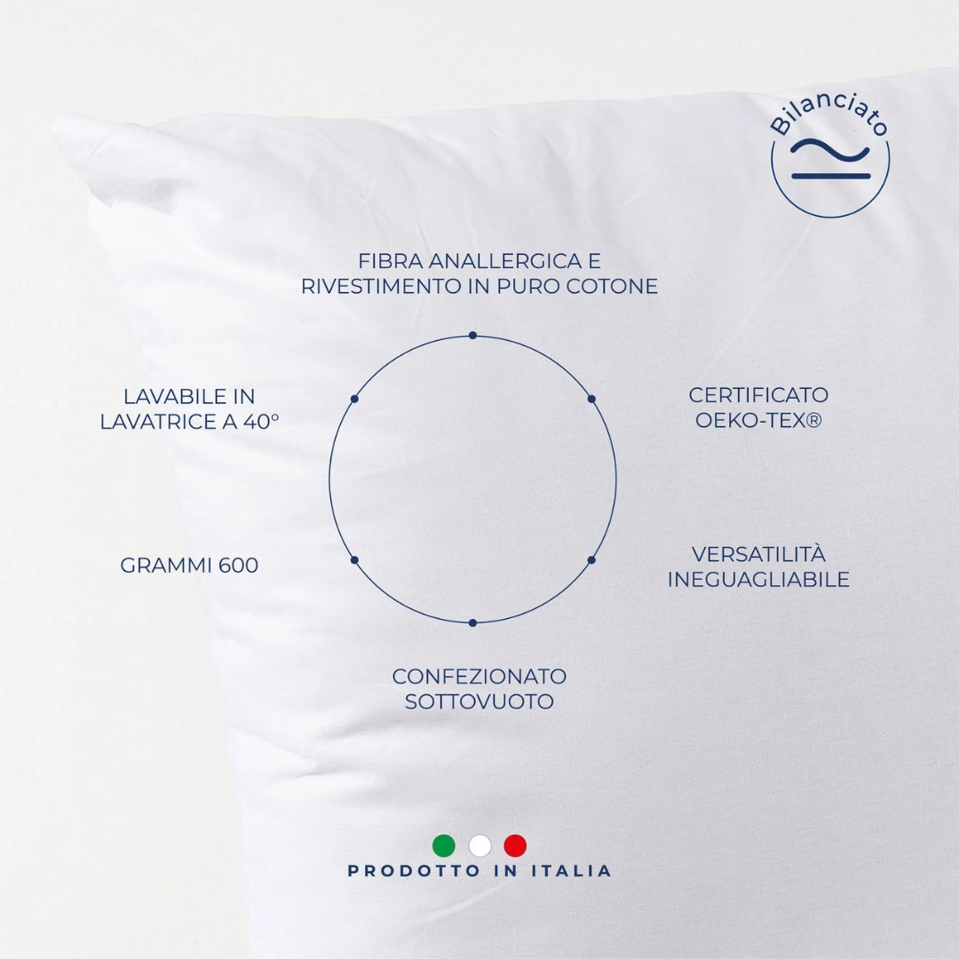 Caleffi Guanciale Sottovuoto Deluxe Cotone 600 gr - Partner Ufficiale 4 Hotel