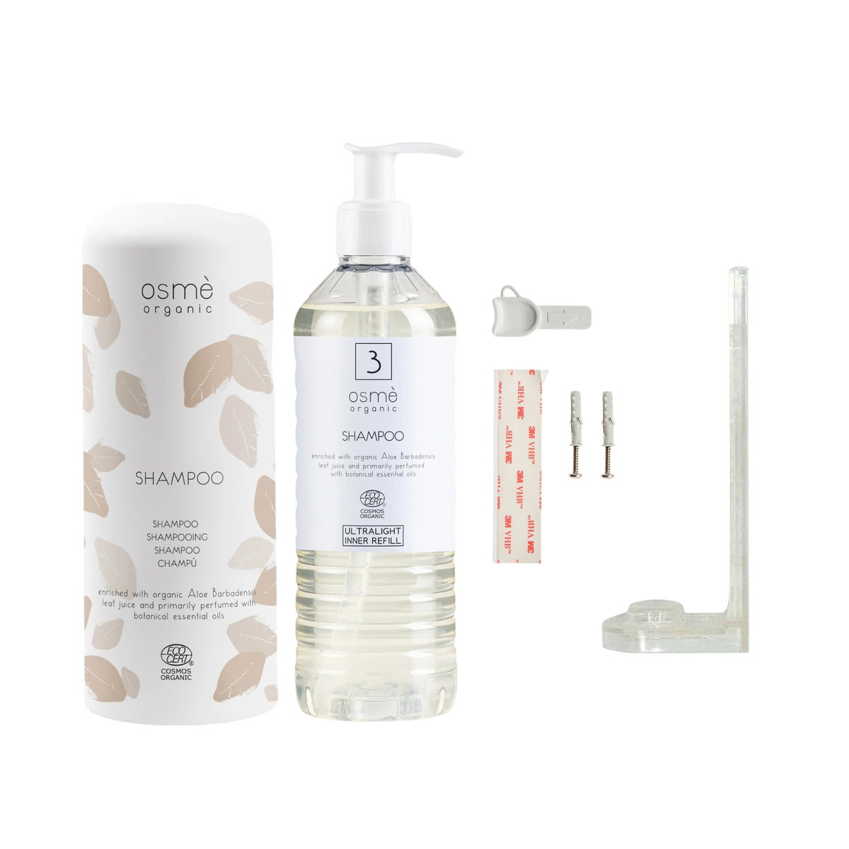 Kit Dispenser Osmè Ecover + Cartuccia + Supporto Shampoo Riequilibrante