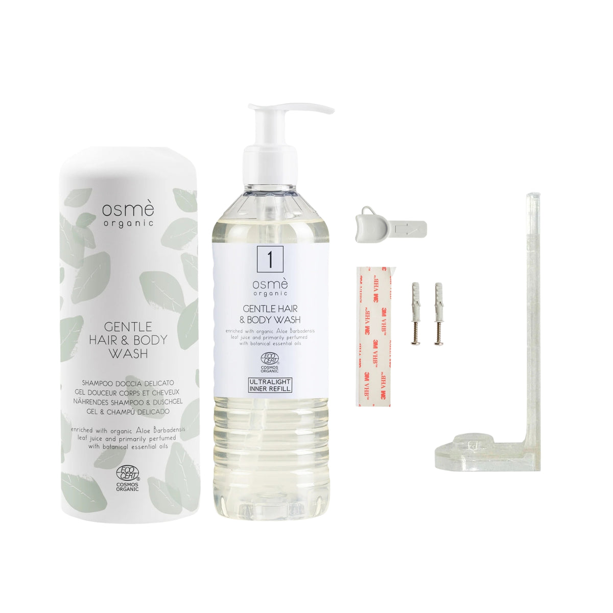 Kit Dispenser Osmè Ecover + Cartuccia + Shampoo Doccia delicato capelli e corpo