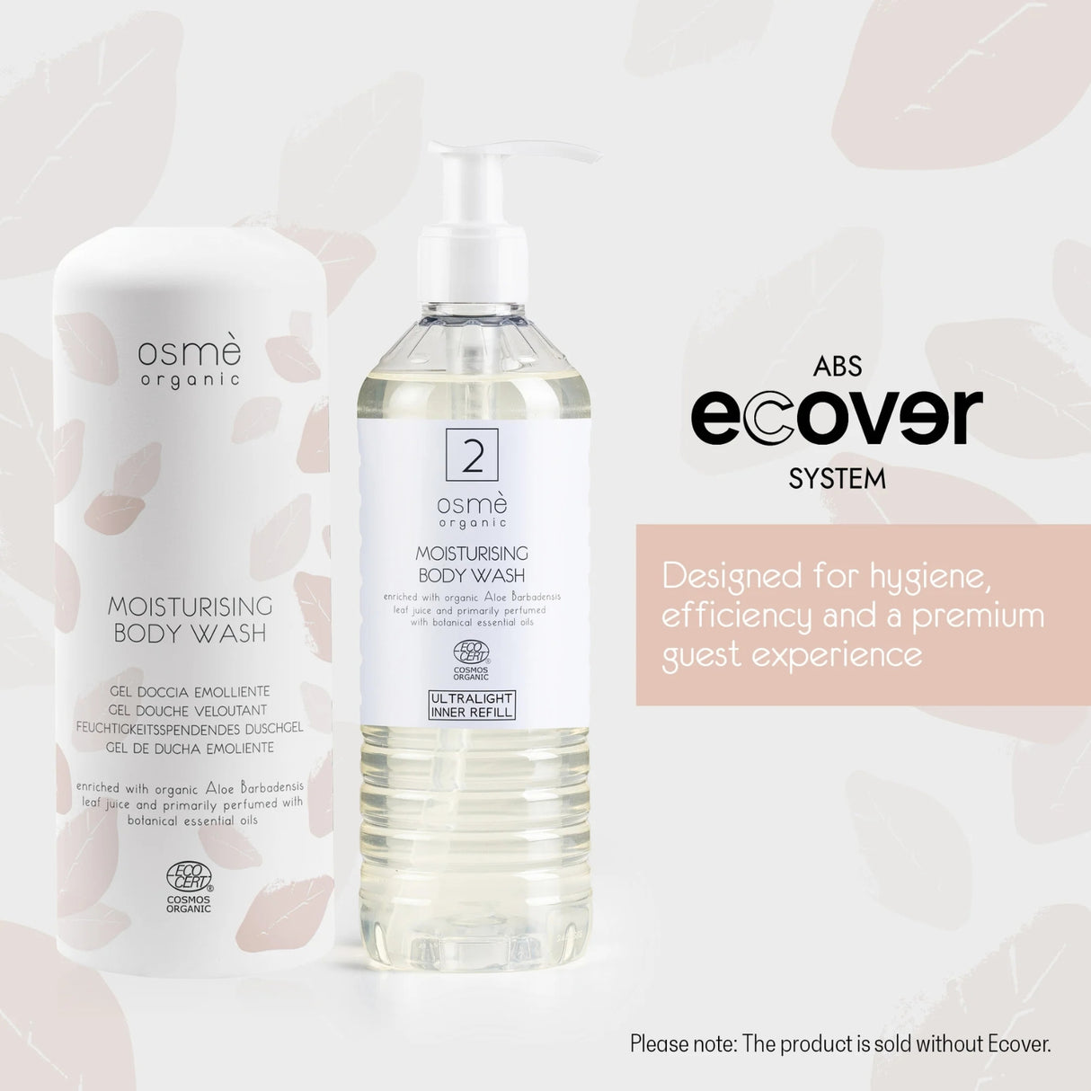 Osmè Cartuccia Dispenser Gel Doccia idratante per Ecover (370 ml) - Certificato Cosmos Organic Made in Italy