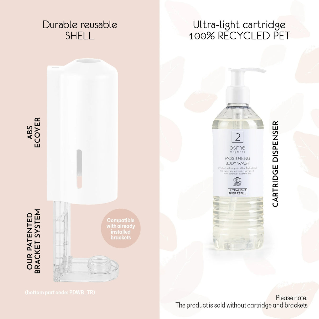 Osmè Ecover in ABS per cartuccia Shampoo Doccia delicato capelli e corpo
