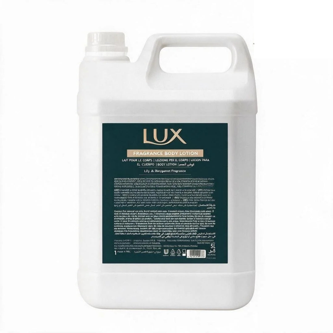 Lux Professional - Tanica di Ricarica Dispenser Crema Corpo 5 Litri per Hotel e Ville di lusso - Confezione da 4 pezzi