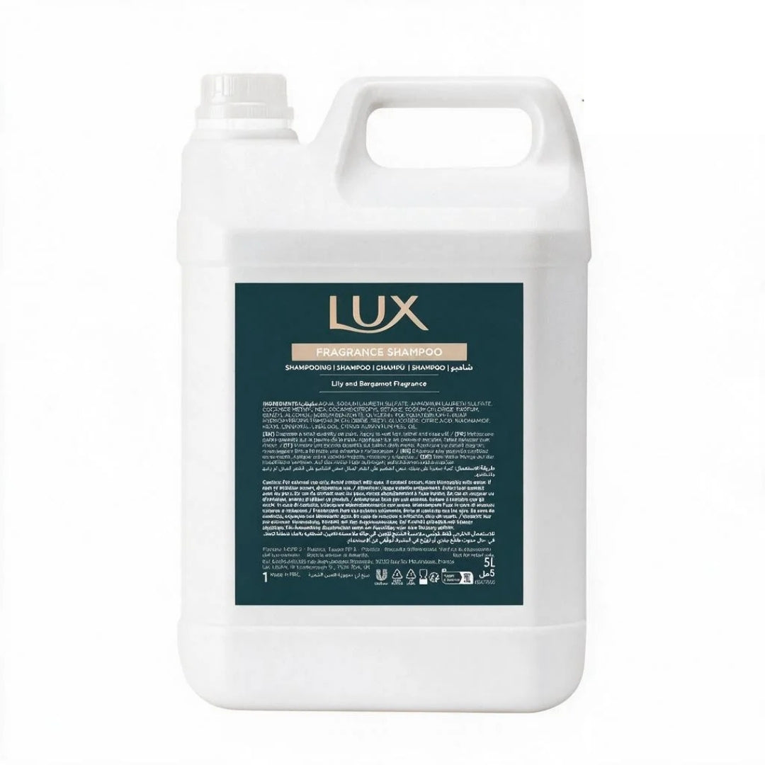 Lux Professional - Tanica di Ricarica Dispenser Shampoo 5 Litri per Hotel e Ville di lusso - Confezione da 4 pezzi