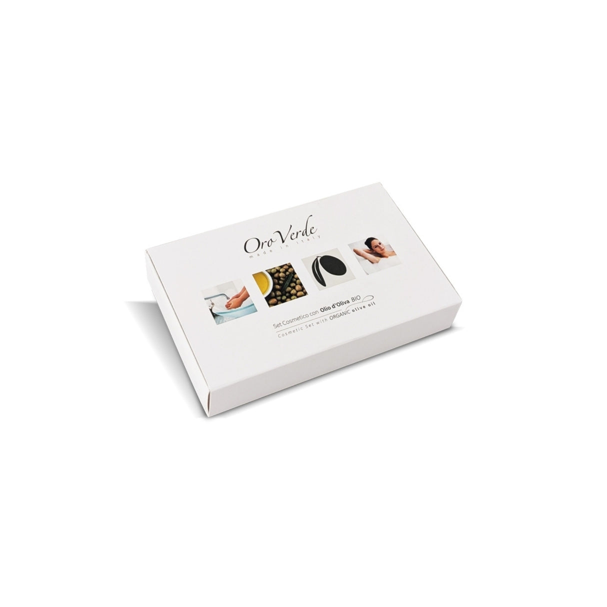 Set Cosmetico Mini OroVerde in Cofanetto - Welcome Kit di Benvenuto per Ospiti, Set Cortesia Hotel e B&B, Idea Regalo, Cosmetici con Olio di Oliva