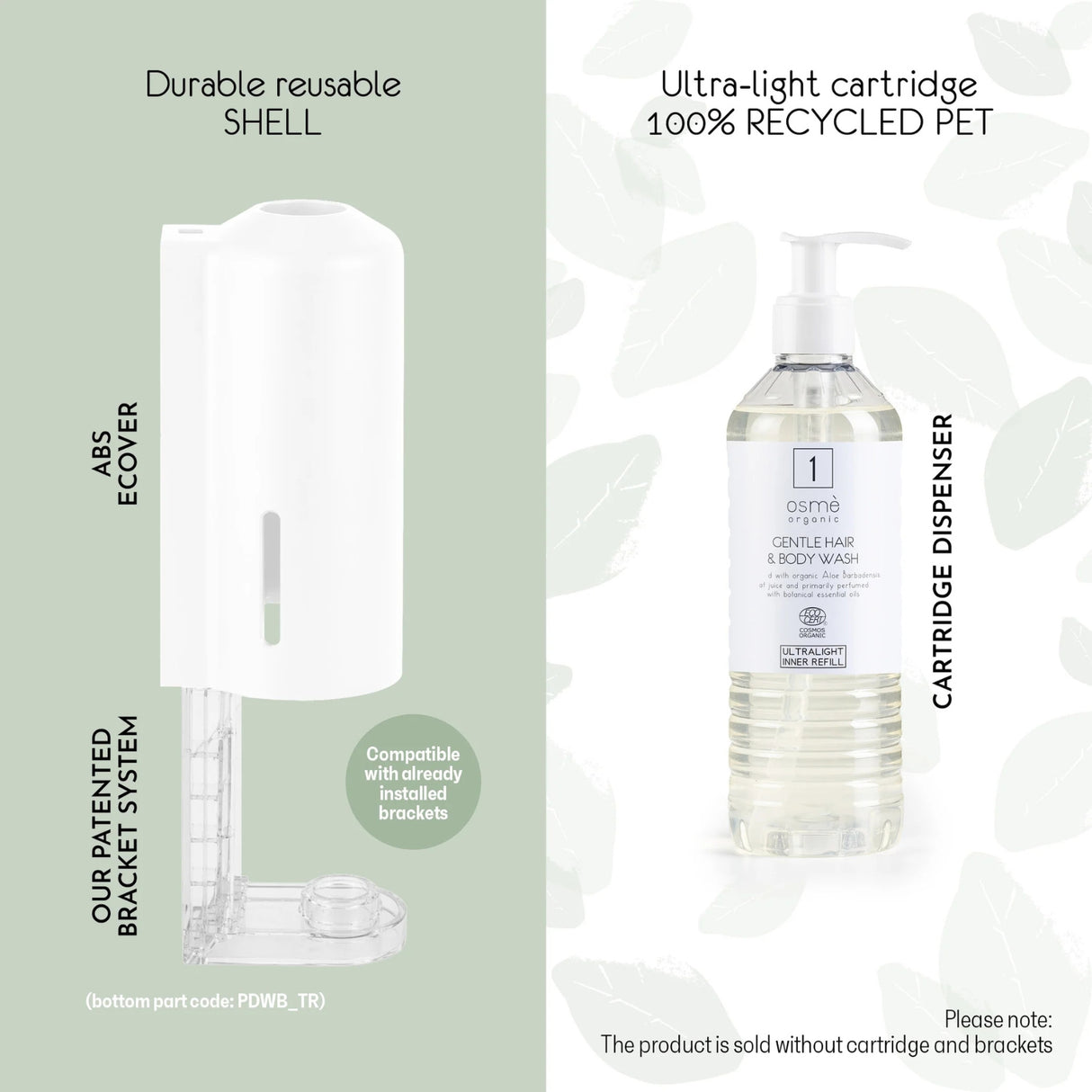 Supporto invisibile trasparente ABS per sistema Ecover Osmè