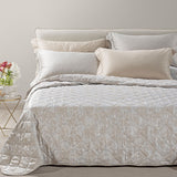 Caleffi Copriletto Matrimoniale Trapuntato in Raso Jacquard Fioralba Dreaming 80 gr/mq