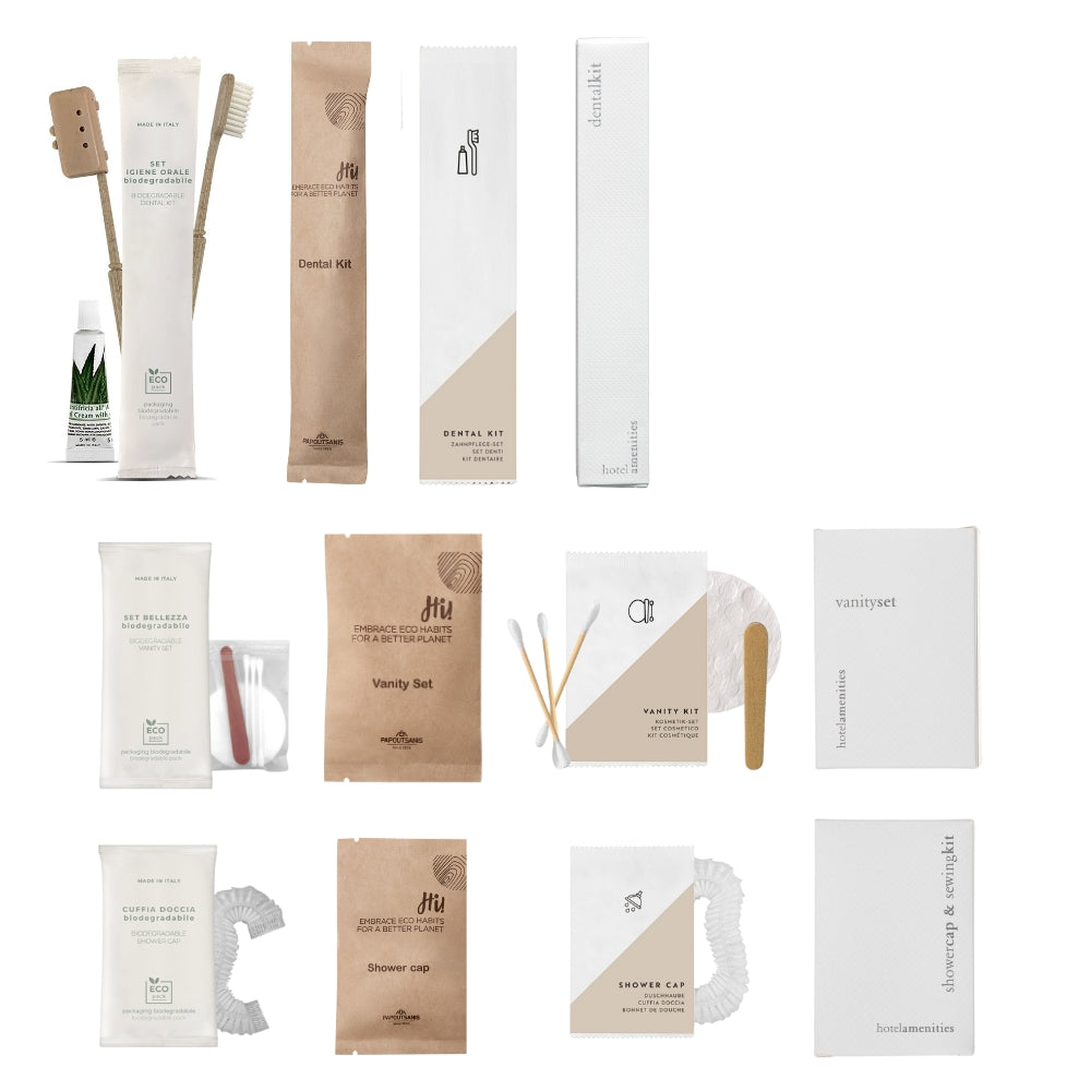 Kit campionatura Accessori di Cortesia Hotel Amenities - 12 pezzi