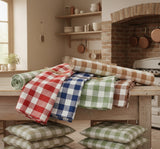 Tovaglia Campagnola 100% Cotone Tinto Filo – 4 Colori | 6 o 12 posti